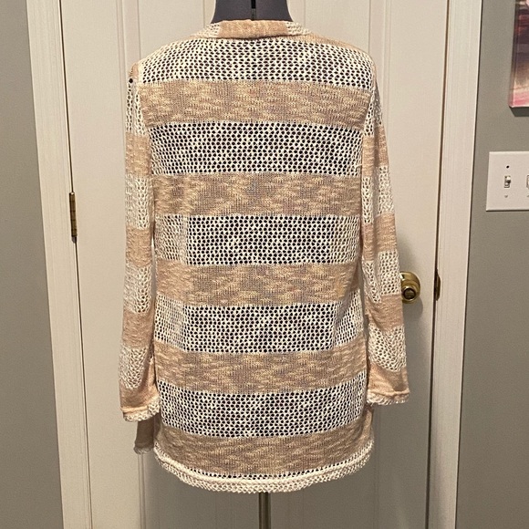 Retro Threads tan and cream cardigan M 136 - Picture 2 of 5